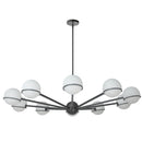 Dainolite 10 Light Halogen Chandelier Matte Black with White Opal Glass SOF-5010C-MB