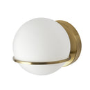 Dainolite 1 Light Halogen Wall Sconce Aged Brass with White Opal Glass SOF-61W-AGB