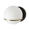 Dainolite 1 Light Halogen Wall Sconce Matte Black and Aged Brass with White Opal Glass SOF-61W-MB-AGB