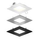 Dals Lighting 6" Square LED Panel Light 14W Wet Black All-In-One SPN6SQ-CC-3T
