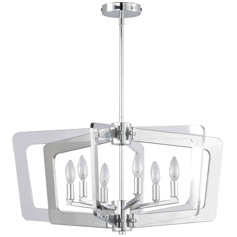 Dainolite 6 Light Chandelier Polished Chrome Finish SWR-266C-PC