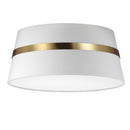 Dainolite 3 Light Incandescent Aged Brass Semi-Flush Mount with White Shade SYM-153SF-AGB-WH