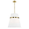 Dainolite 3 Light Incandescent Pendant Aged Brass with White Shade SYM-183P-AGB-WH