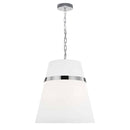 Dainolite 3 Light Incandescent Pendant Polished Chrome with White Shade SYM-183P-PC-WH