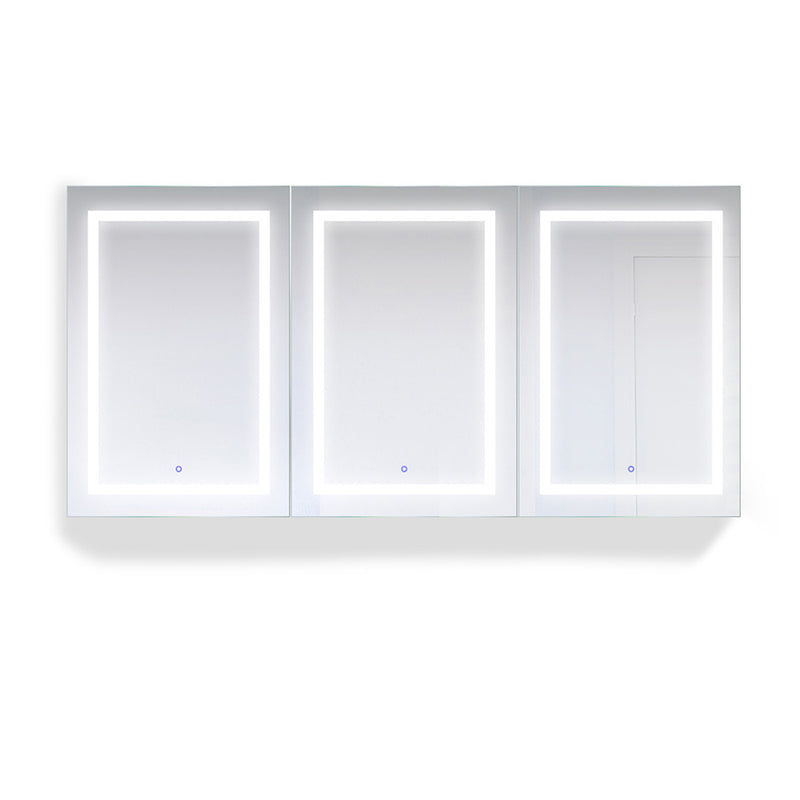 Krugg Svange 72" X 36" Triple LED Medicine Cabinet with Dimmer and Defogger SVANGE7236TLRR