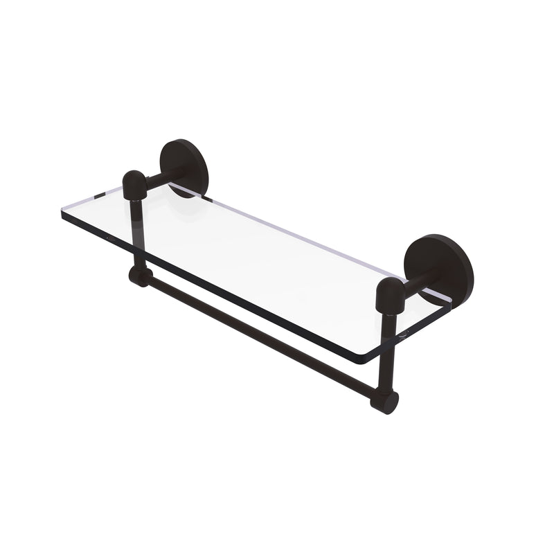 Allied Brass Tango Collection 16 Inch Glass Vanity Shelf with Integrated Towel Bar TA-1TB-16-ORB