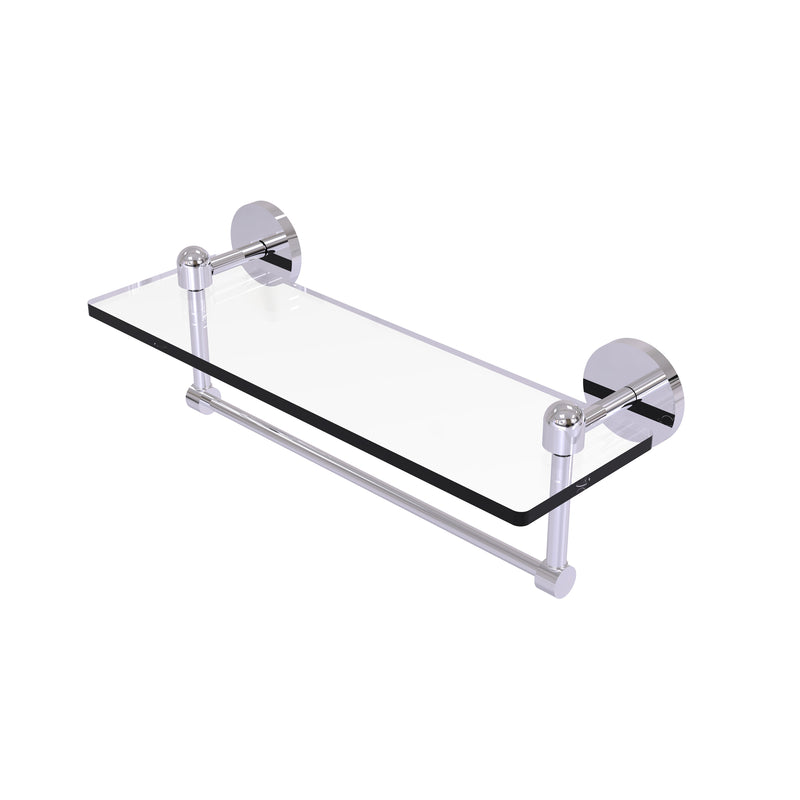 Allied Brass Tango Collection 16 Inch Glass Vanity Shelf with Integrated Towel Bar TA-1TB-16-PC