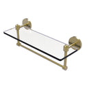 Allied Brass Tango Collection 16 Inch Glass Vanity Shelf with Integrated Towel Bar TA-1TB-16-SBR