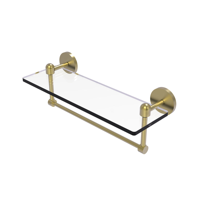 Allied Brass Tango Collection 16 Inch Glass Vanity Shelf with Integrated Towel Bar TA-1TB-16-SCH