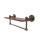 Allied Brass Tango Collection 16 Inch Solid IPE Ironwood Shelf with Integrated Towel Bar TA-1TB-16-IRW-ABR