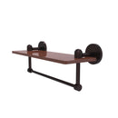 Allied Brass Tango Collection 16 Inch Solid IPE Ironwood Shelf with Integrated Towel Bar TA-1TB-16-IRW-ABZ