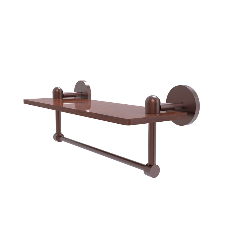 Allied Brass Tango Collection 16 Inch Solid IPE Ironwood Shelf with Integrated Towel Bar TA-1TB-16-IRW-CA