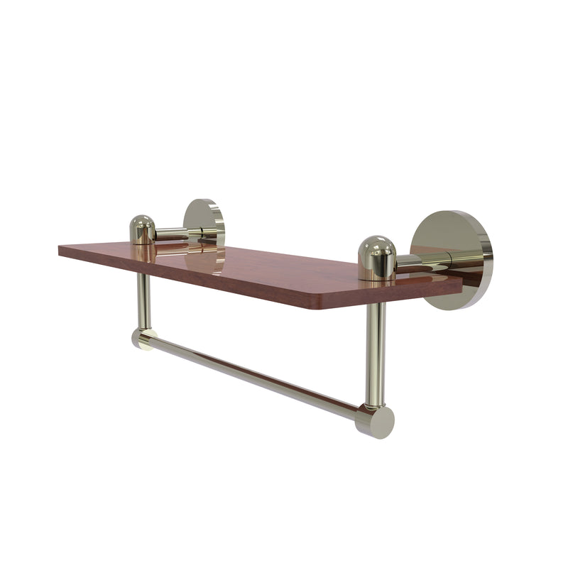 Allied Brass Tango Collection 16 Inch Solid IPE Ironwood Shelf with Integrated Towel Bar TA-1TB-16-IRW-PNI