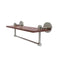 Allied Brass Tango Collection 16 Inch Solid IPE Ironwood Shelf with Integrated Towel Bar TA-1TB-16-IRW-SN
