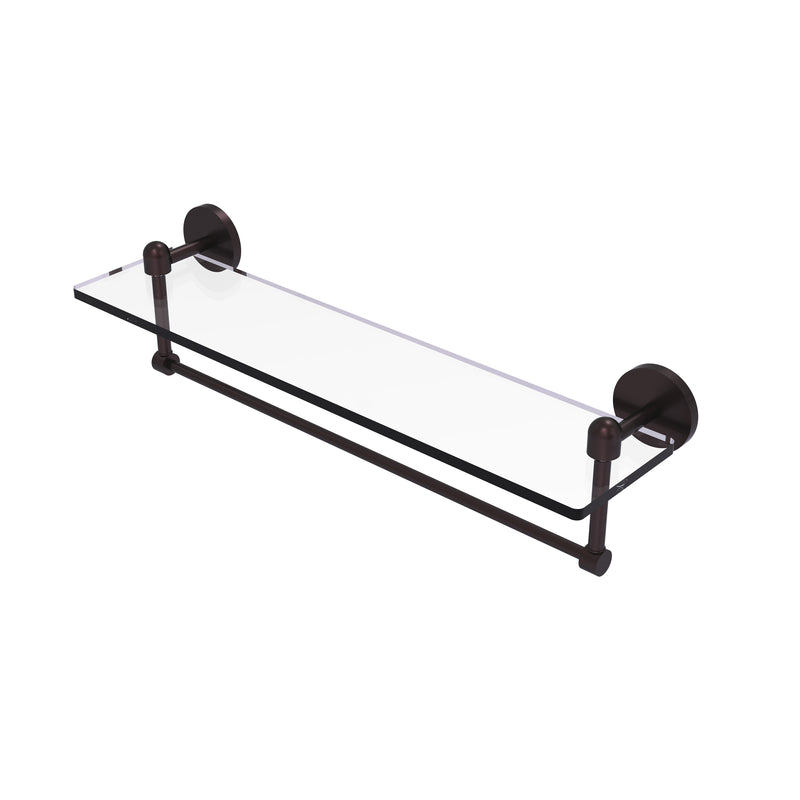 Allied Brass Tango Collection 22 Inch Glass Vanity Shelf with Integrated Towel Bar TA-1TB-22-ABZ