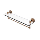 Allied Brass Tango Collection 22 Inch Glass Vanity Shelf with Integrated Towel Bar TA-1TB-22-BBR