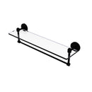 Allied Brass Tango Collection 22 Inch Glass Vanity Shelf with Integrated Towel Bar TA-1TB-22-BKM