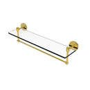 Allied Brass Tango Collection 22 Inch Glass Vanity Shelf with Integrated Towel Bar TA-1TB-22-PB