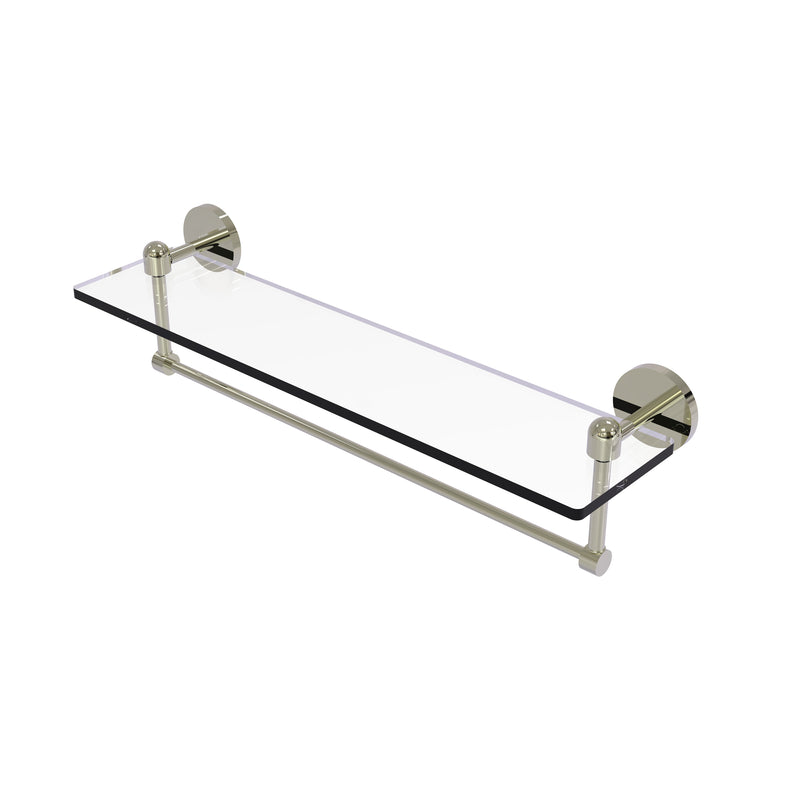 Allied Brass Tango Collection 22 Inch Glass Vanity Shelf with Integrated Towel Bar TA-1TB-22-PNI