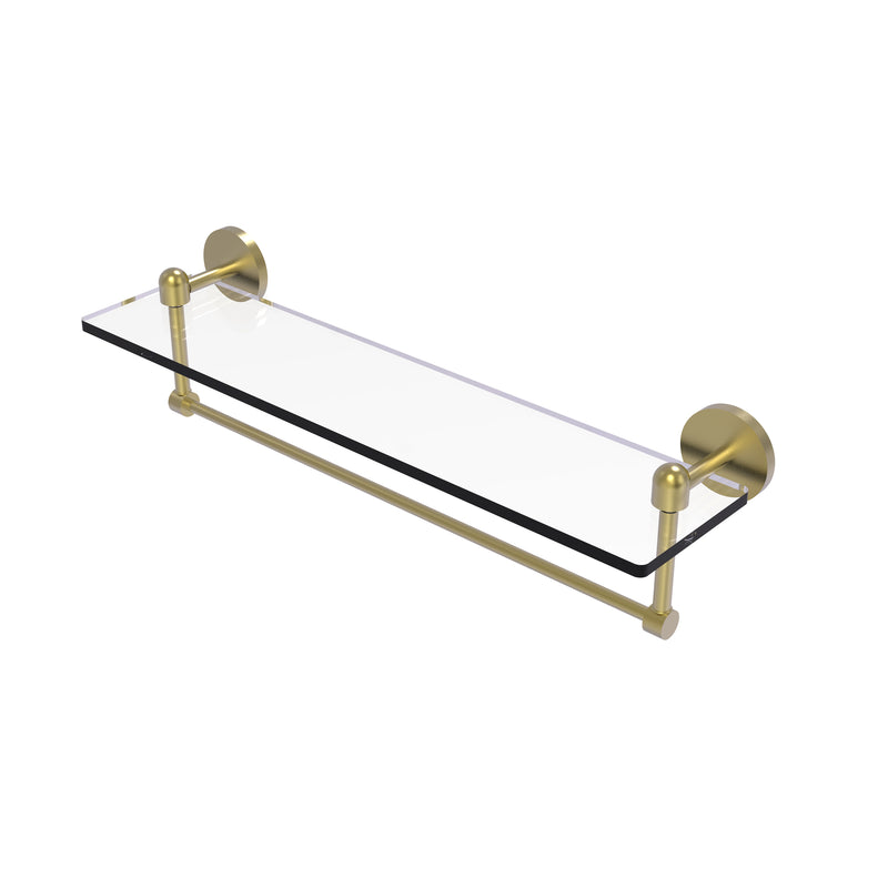 Allied Brass Tango Collection 22 Inch Glass Vanity Shelf with Integrated Towel Bar TA-1TB-22-SBR