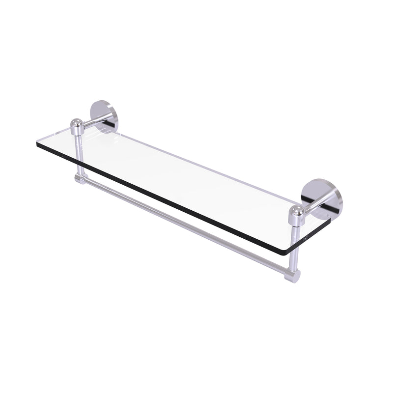 Allied Brass Tango Collection 22 Inch Glass Vanity Shelf with Integrated Towel Bar TA-1TB-22-SCH