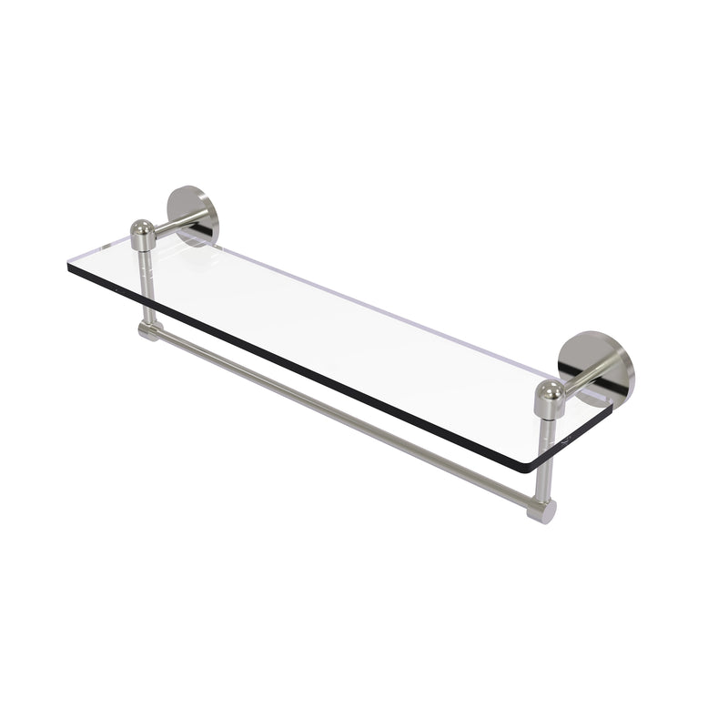 Allied Brass Tango Collection 22 Inch Glass Vanity Shelf with Integrated Towel Bar TA-1TB-22-SN