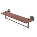 Allied Brass Tango Collection 22 Inch Solid IPE Ironwood Shelf with Integrated Towel Bar TA-1TB-22-IRW-ABR