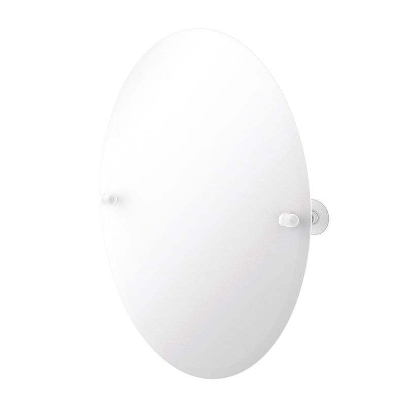 Allied Brass Frameless Oval Tilt Mirror with Beveled Edge TA-91-WHM