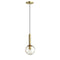 Dainolite 1 Light Incandescent Pendant Aged Brass with Clear Hammered Glass TAR-61P-AGB-CL