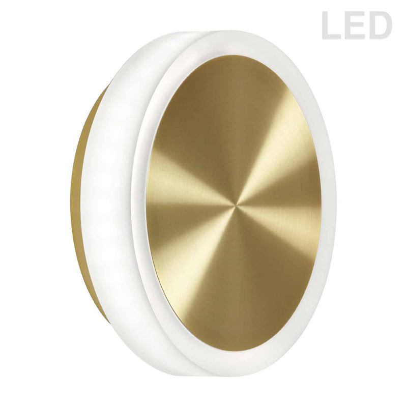Dainolite 12W Wall Sconce Aged Brass with Frosted Acrylic Diffuser TOP-612LEDW-AGB