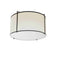 Dainolite 2 Light Flush Mount Drum Black and Cream Shade with White Fabric Diffuser TRA-121FH-BK-CRM