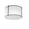 Dainolite 2 Light Drum Flush Mount Black White Shade W/790 Diff TRA-121FH-BK-WH