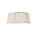 Dainolite 3 Light Gold Flush Mount Cream Shade with White Fabric Diffuser TRA-163FH-GLD-CRM