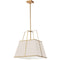 Dainolite 1 Light Pendant Gold and Cream Shade with White Fabric Diffuser TRA-181P-GLD-CRM