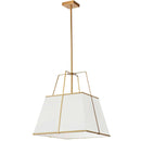 Dainolite 1 Light Pendant Gold and White Shade with White Fabric Diffuser TRA-181P-GLD-WH