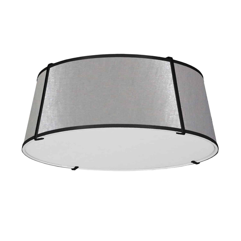 Dainolite 4 Light Trapezoid Flushmount Blk/Gry Shade W/ 790 Diff TRA-224FH-BK-GRY