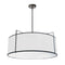 Dainolite 4 Light Drum Pendant Black/White Shade W/790 Diff TRA-244P-BK-WH