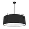 Dainolite 4 Light Drum Pendant Black Shade with White Fabric Diffuser TRA-244P-BK