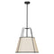 Dainolite 3 Light Trapezoid Pendant Black and Cream Shade with White Fabric Diffuser TRA-331P-BK-CRM