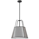 Dainolite 3 Light Trapezoid Pendant Black/Grey Shade W/ 790 Diff TRA-331P-BK-GRY