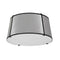 Dainolite 3 Light Trapezoid Flushmount Black/Gry Shade W/790Diff TRA-3FH-BK-GRY