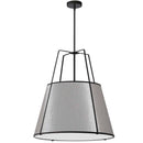 Dainolite 3 Light Trapezoid Pendant Black/Grey Shade W/ 790 Diff TRA-3P-BK-GRY