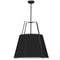 Dainolite 3 Light Trapezoid Pendant Black Shade with White Fabric Diffuser TRA-3P-BK