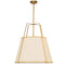 Dainolite 3 Light Trapezoid Pendant Gold and Cream Drum Shade with White Fabric Diffuser TRA-3P-GLD-CRM