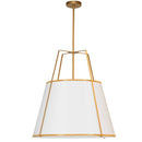 Dainolite 3 Light Trapezoid Pendant Gold/ White Shade W/790 Diff TRA-3P-GLD-WH