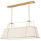 Dainolite 4 Light Horizontal Chandelier Gold and Cream Shade with White Fabric Diffuser TRA-444HC-GLD-CRM