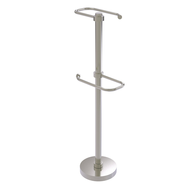Allied Brass Free Standing Two Roll Toilet Tissue Stand TS-26-SN