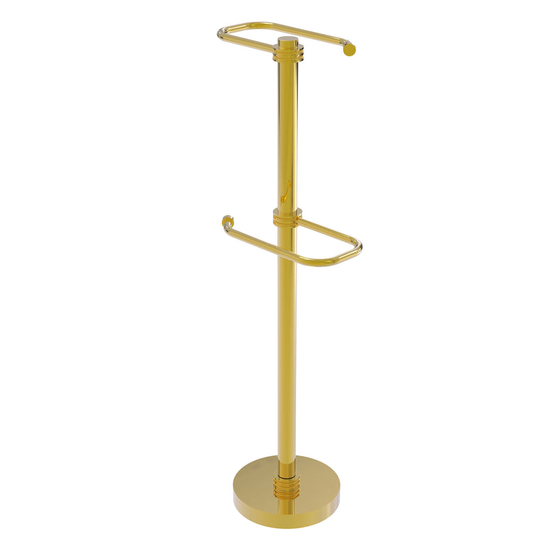 Allied Brass Free Standing Two Roll Toilet Tissue Stand TS-26D-PB