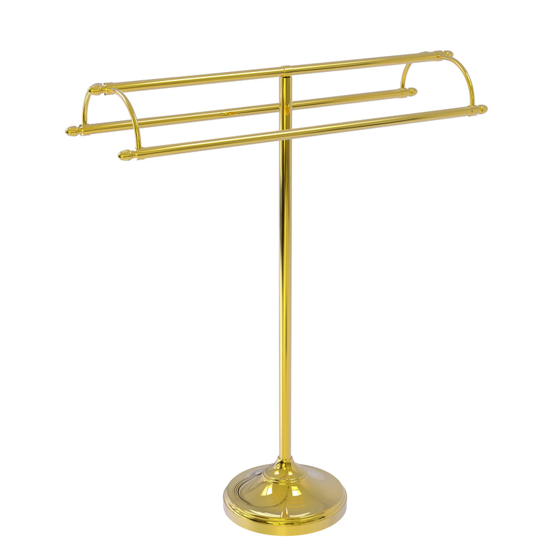 Allied Brass Free Standing Double Arm Towel Holder TS-30-PB