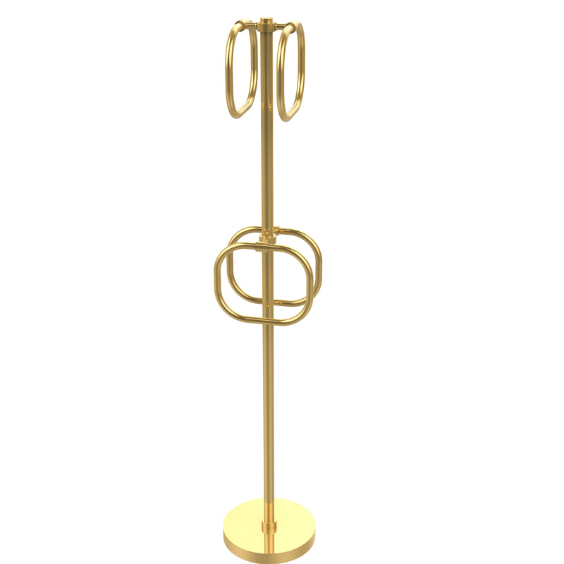 Allied Brass Towel Stand with 4 Integrated Towel Rings TS-40-PB